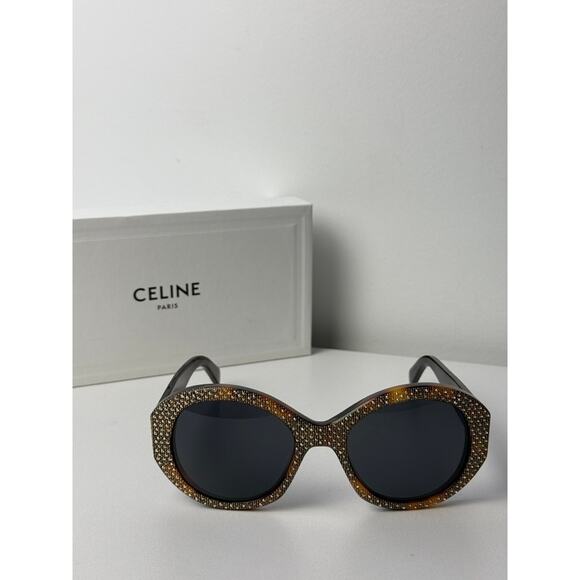 NEW Celine CL4240IS Brown Crystal Embellished Sunglasses $1050 - Picture 7 of 14